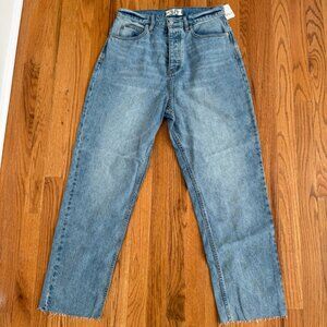 NWT We The Free by Free People Raw Hem Straight Jeans Size 30